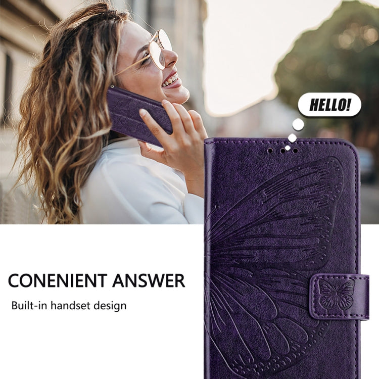 For Xiaomi Redmi K70 / K70 Pro Embossed Butterfly Leather Phone Case(Dark Purple) - K70 Cases by buy2fix | Online Shopping UK | buy2fix