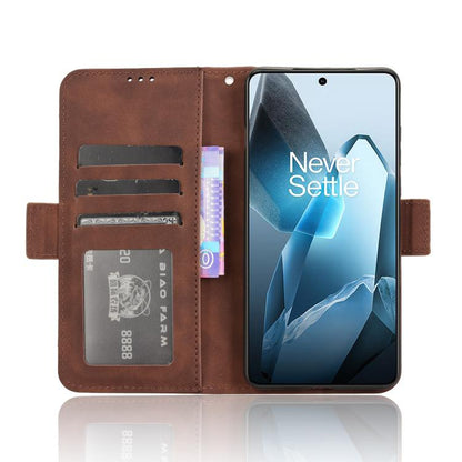 For OnePlus 13 5G Skin Feel Calf Texture Card Slots Leather Phone Case(Brown) - OnePlus Cases by buy2fix | Online Shopping UK | buy2fix