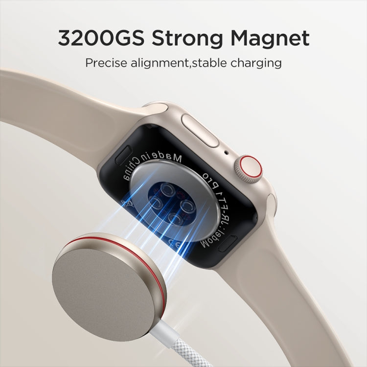 JOYROOM S-IW012 2 in 1 USB to 8 Pin + Magnetic Watch Wireless Charging Data Cable, Cable Length: 1.5m(White) - Multifunction Cable by JOYROOM | Online Shopping UK | buy2fix