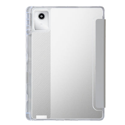 For Lenovo Tab M11 /Xiaoxin Pad 11 2024 Clear Acrylic Deformation Leather Tablet Case(Grey) - Lenovo by buy2fix | Online Shopping UK | buy2fix