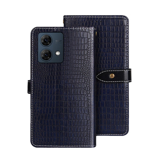 For Motorola Moto G84 5G idewei Crocodile Texture Leather Phone Case(Dark Blue) - Motorola Cases by idewei | Online Shopping UK | buy2fix