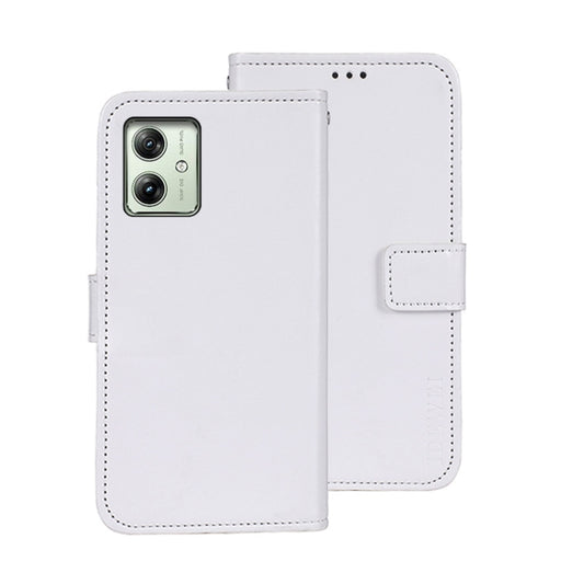 For Motorola Moto G54 5G EU idewei Crazy Horse Texture Leather Phone Case(White) - Motorola Cases by idewei | Online Shopping UK | buy2fix