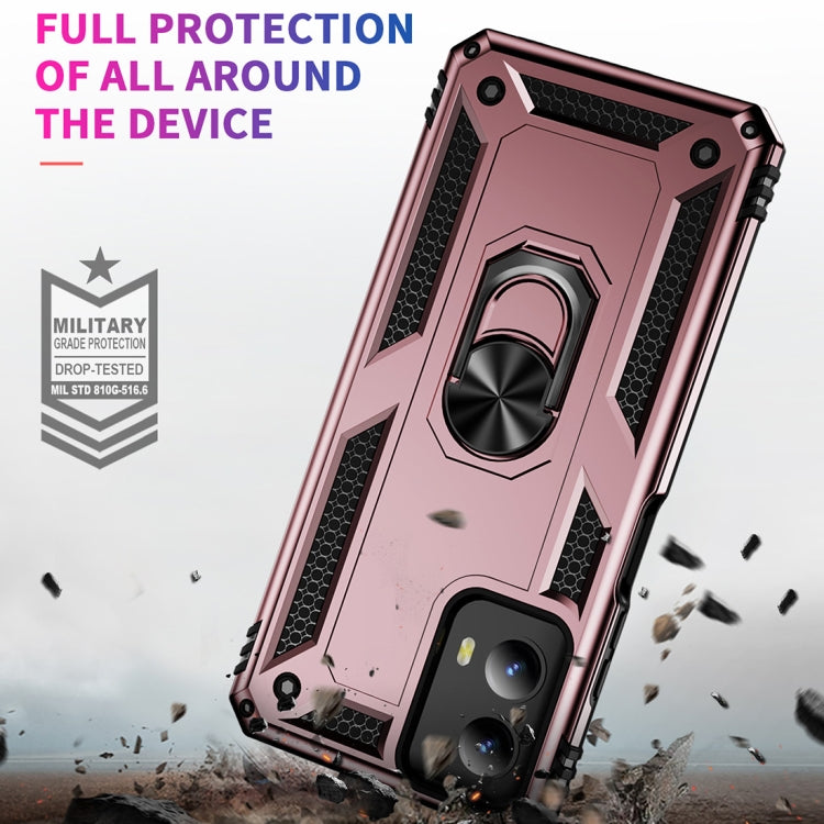 For Motorola Moto G Play 5G 2024 Shockproof TPU + PC Phone Case with Holder(Rose Gold) - Motorola Cases by buy2fix | Online Shopping UK | buy2fix