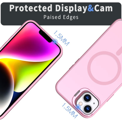 For iPhone 14 Plus Metal Invisible Camera Holder MagSafe Magnetic Phone Case(Pink) - iPhone 14 Plus Cases by buy2fix | Online Shopping UK | buy2fix