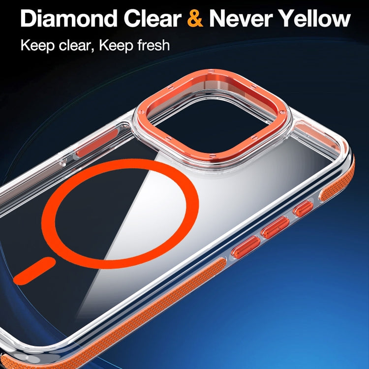 For iPhone 14 Pro Dual-Color Clear Acrylic Hybrid TPU MagSafe Phone Case(Yellow) - iPhone 14 Pro Cases by buy2fix | Online Shopping UK | buy2fix