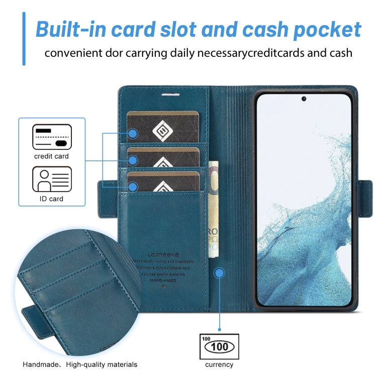 For Samsung Galaxy S24+ LC.IMEEKE Skin-friendly Card Slots Leather Phone Case(Blue) - Galaxy S24+ 5G Cases by LC.IMEEKE | Online Shopping UK | buy2fix