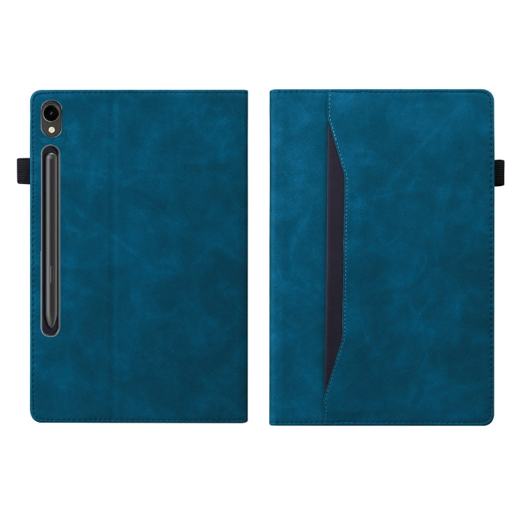 For Samsung Galaxy Tab S9 / S8 / S7 Splicing Shockproof Smart Leather Tablet Case(Blue) - Galaxy Tab S9 Cases by buy2fix | Online Shopping UK | buy2fix