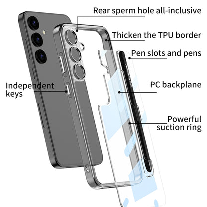 For Samsung Galaxy S24 5G GKK Space Frame Transparent PC + TPU Phone Case with Pen(Transparent Black) - Galaxy S24 5G Cases by GKK | Online Shopping UK | buy2fix