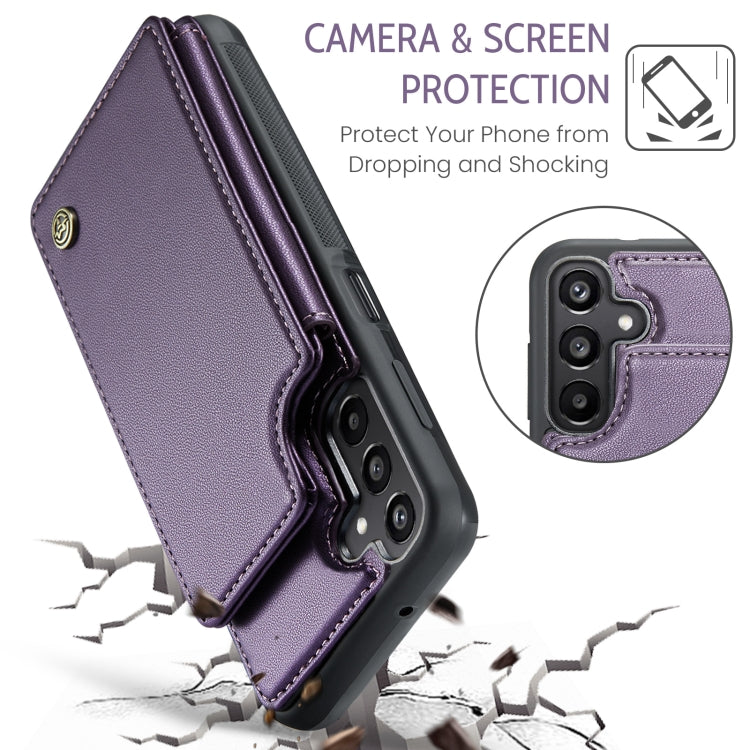 For Samsung Galaxy A15 CaseMe C22 Litchi Texture RFID Anti-theft Leather Phone Case(Purple) - Galaxy Phone Cases by CaseMe | Online Shopping UK | buy2fix