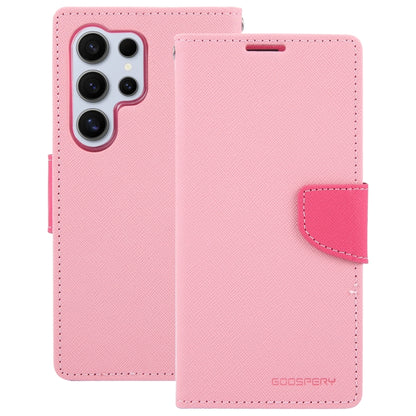 For Samsung Galaxy S24 Ultra 5G GOOSPERY FANCY DIARY Cross Texture Leather Phone Case(Pink) - Galaxy S24 Ultra 5G Cases by GOOSPERY | Online Shopping UK | buy2fix