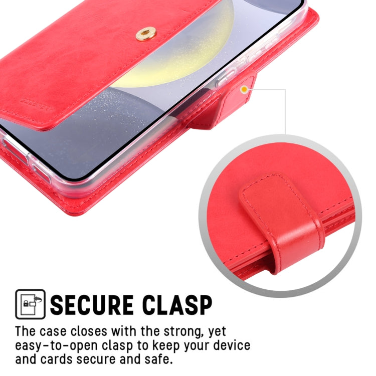 For Samsung Galaxy S24+ 5G GOOSPERY MANSOOR DIARY 9 Card Slots Leather Phone Case(Red) - Galaxy S24+ 5G Cases by GOOSPERY | Online Shopping UK | buy2fix