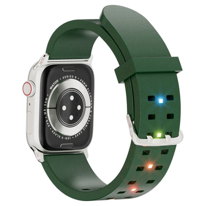 For Apple Watch Ultra 49mm Luminous Colorful Light Silicone Watch Band(Green) - Watch Bands by buy2fix | Online Shopping UK | buy2fix