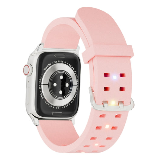 For Apple Watch Ultra 49mm Luminous Colorful Light Silicone Watch Band(Pink) - Watch Bands by buy2fix | Online Shopping UK | buy2fix