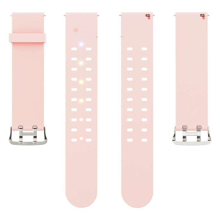 For Apple Watch Series 8 45mm Luminous Colorful Light Silicone Watch Band(Pink) - Watch Bands by buy2fix | Online Shopping UK | buy2fix