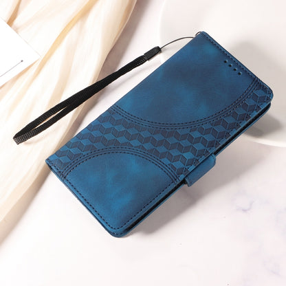 For iPhone SE 2024 Embossed Rhombus Starry Leather Phone Case(Blue) - More iPhone Cases by buy2fix | Online Shopping UK | buy2fix