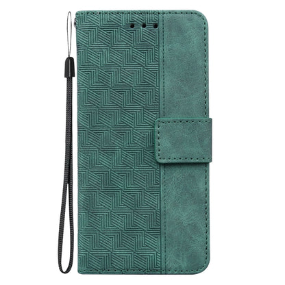 For Google Pixel 9 Pro 5G Geometric Embossed Leather Phone Case(Green) - Google Cases by buy2fix | Online Shopping UK | buy2fix