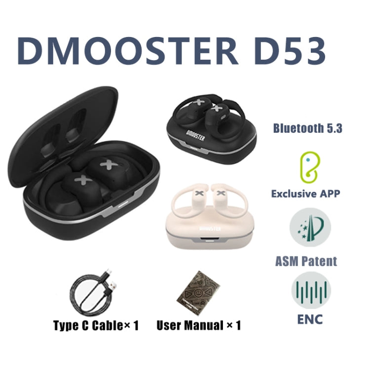 D MOOSTER D53 OWS Ear-Mounted ENC Bluetooth Earphones(White) - Bluetooth Earphone by D MOOSTER | Online Shopping UK | buy2fix