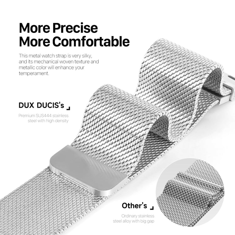 For Apple Watch Series 4 44mm DUX DUCIS Milanese Pro Series Stainless Steel Watch Band(Silver) - Watch Bands by DUX DUCIS | Online Shopping UK | buy2fix