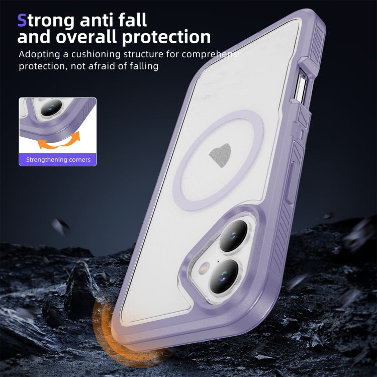 For iPhone 16 Plus Guard Magsafe Magnetic Ring Matte Phone Case(Light Purple) - iPhone 16 Plus Cases by buy2fix | Online Shopping UK | buy2fix