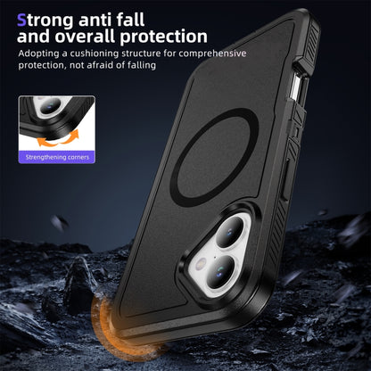 For iPhone 16 Guard Magsafe Magnetic Ring Matte Phone Case(Black) - iPhone 16 Cases by buy2fix | Online Shopping UK | buy2fix