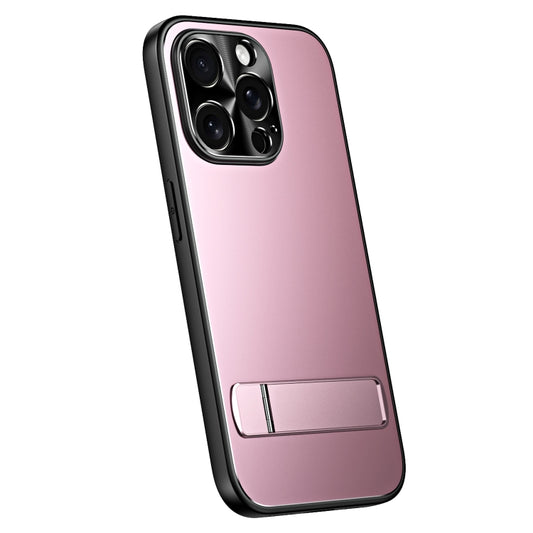 For iPhone 14 Pro Max R-JUST RJ-61 Electroplating Frosted TPU + PC Phone Case with Holder(Pink) - iPhone 14 Pro Max Cases by R-JUST | Online Shopping UK | buy2fix