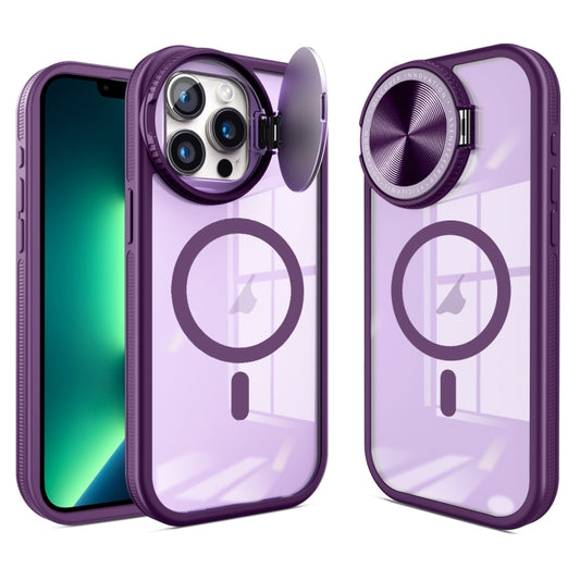 For iPhone 13 Pro Round Camshield MagSafe TPU Hybrid PC Phone Case(Purple) - iPhone 13 Pro Cases by buy2fix | Online Shopping UK | buy2fix