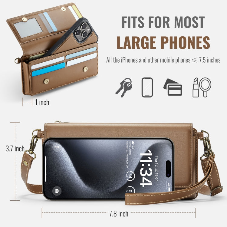 CaseMe Me30 Multi Functional Diagonal Cross Bag Phone Case(Brown) -  by CaseMe | Online Shopping UK | buy2fix