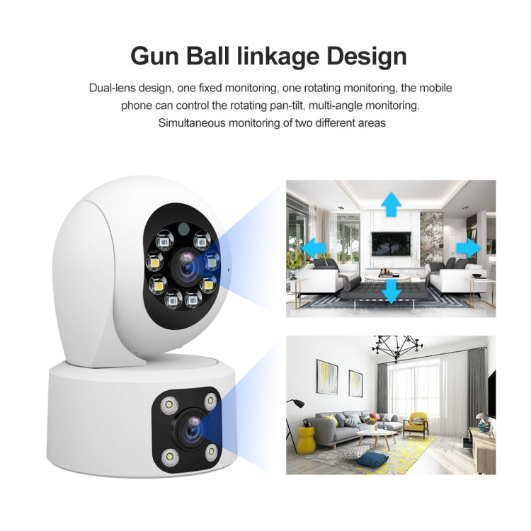 SriHome SH049 2MP + 2MP Humanoid Tracking Smart Night Vision Dual Lens HD IP Camera(EU Plug) - Wireless Camera by SriHome | Online Shopping UK | buy2fix