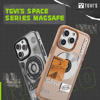For iPhone 15 Pro TGVIS Space Series Explore Laser CD MagSafe Magnetic Phone Case(Brown) - iPhone 15 Pro Cases by TGVIS | Online Shopping UK | buy2fix
