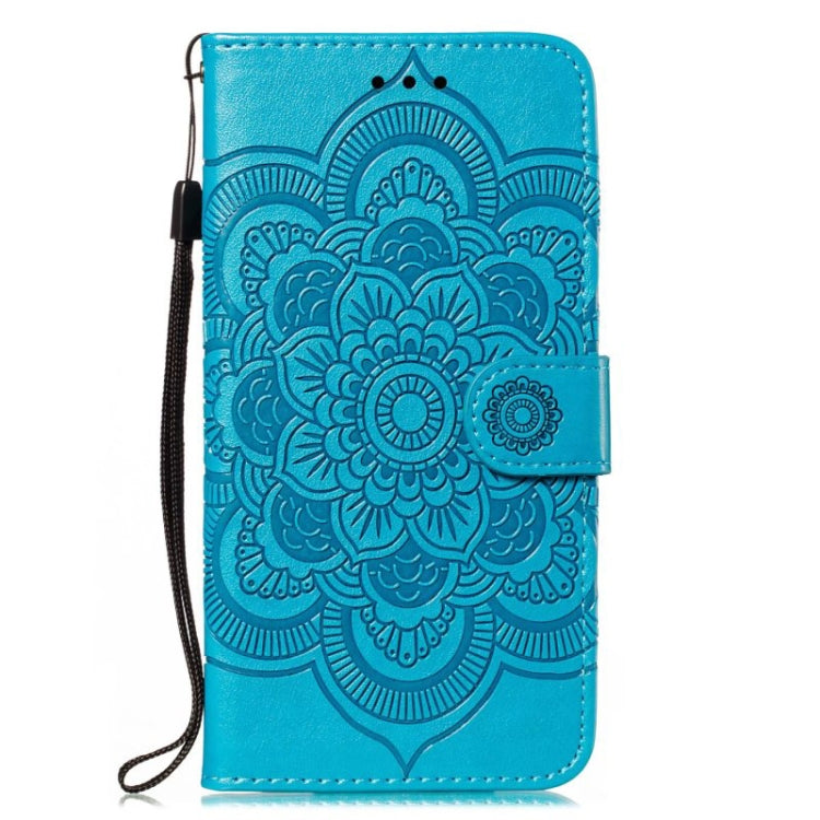 For OnePlus 12 Sun Mandala Embossing Pattern Phone Leather Case(Blue) - OnePlus Cases by buy2fix | Online Shopping UK | buy2fix