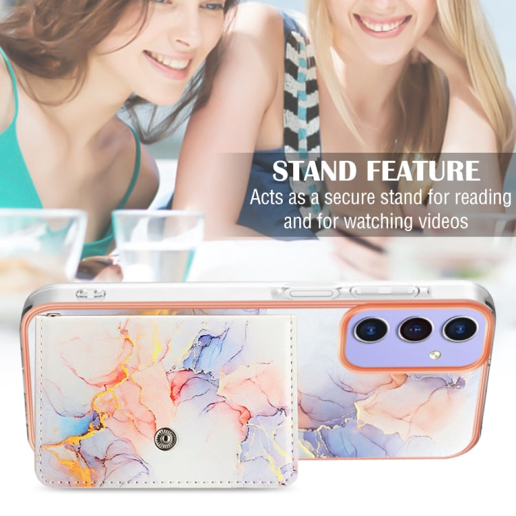 For Samsung Galaxy A15 5G Marble Pattern IMD Card Slot Phone Case(Galaxy Marble White) - Galaxy Phone Cases by buy2fix | Online Shopping UK | buy2fix