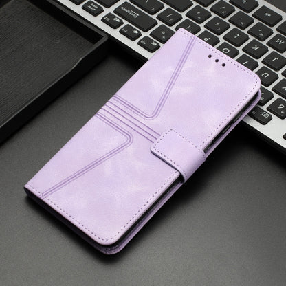 For iPhone 16 Pro Max Triangle Solid Color Leather Phone Case(Purple) - iPhone 16 Pro Max Cases by buy2fix | Online Shopping UK | buy2fix