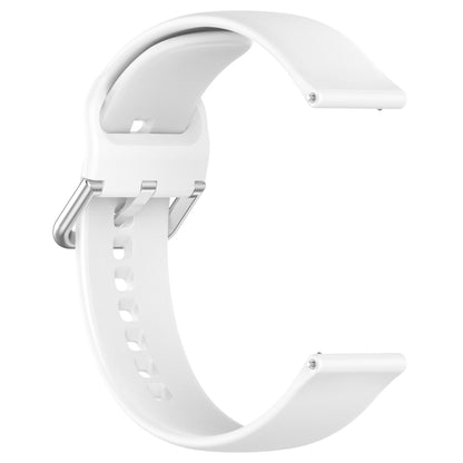 For CMF Watch Pro D395 22mm Solid Color Silver Buckle Silicone Watch Band, Size:L(White) - Watch Bands by buy2fix | Online Shopping UK | buy2fix