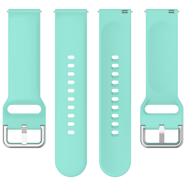 For CMF Watch Pro D395 22mm Solid Color Silver Buckle Silicone Watch Band, Size:S(Teal) - Watch Bands by buy2fix | Online Shopping UK | buy2fix