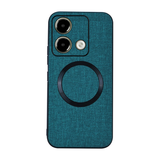 For Xiaomi Redmi Note 13 5G CD Magsafe Magnetic Cloth Texture Phone Case(Dark Green) - Note 13 Cases by buy2fix | Online Shopping UK | buy2fix