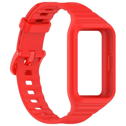 For Samsung Galaxy Fit 3 Solid Color Integrated TPU Watch Band(Red) - Watch Bands by buy2fix | Online Shopping UK | buy2fix