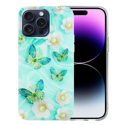 For iPhone 16 Pro Colorful Painting Pattern TPU Phone Case(Butterflies) - iPhone 16 Pro Cases by buy2fix | Online Shopping UK | buy2fix