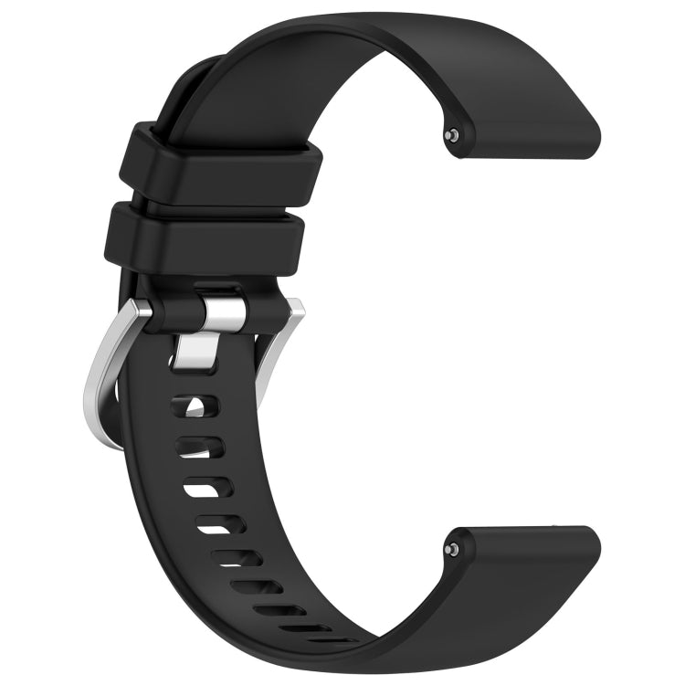 For Xiaomi Watch 2 Liquid Glossy Silver Buckle Silicone Watch Band(Black) - Watch Bands by buy2fix | Online Shopping UK | buy2fix