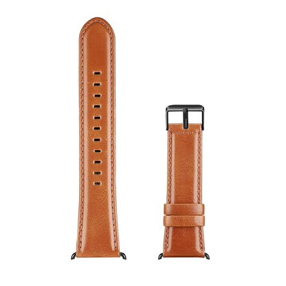 For Apple Watch Series 8 41mm DUX DUCIS Business Genuine Leather Watch Strap(Khaki) - Watch Bands by DUX DUCIS | Online Shopping UK | buy2fix