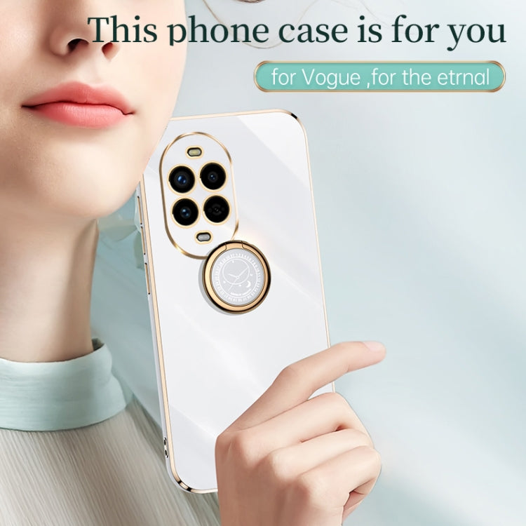 For Huawei Nova 13 Pro XINLI Straight 6D Plating Gold Edge TPU Shockproof Case with Ring Holder(Mint Green) - Huawei Cases by XINLI | Online Shopping UK | buy2fix