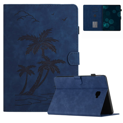 For Samsung Galaxy Tab A 10.1 T580/T585 Coconut Tree Embossed Smart Leather Tablet Case(Blue) - Tab A 10.1 by buy2fix | Online Shopping UK | buy2fix