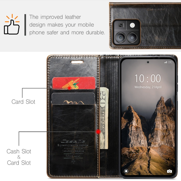 For Xiaomi Redmi Note 13 Pro 5G CaseMe 003 Crazy Horse Texture Flip Leather Phone Case(Coffee) - Xiaomi Cases by CaseMe | Online Shopping UK | buy2fix