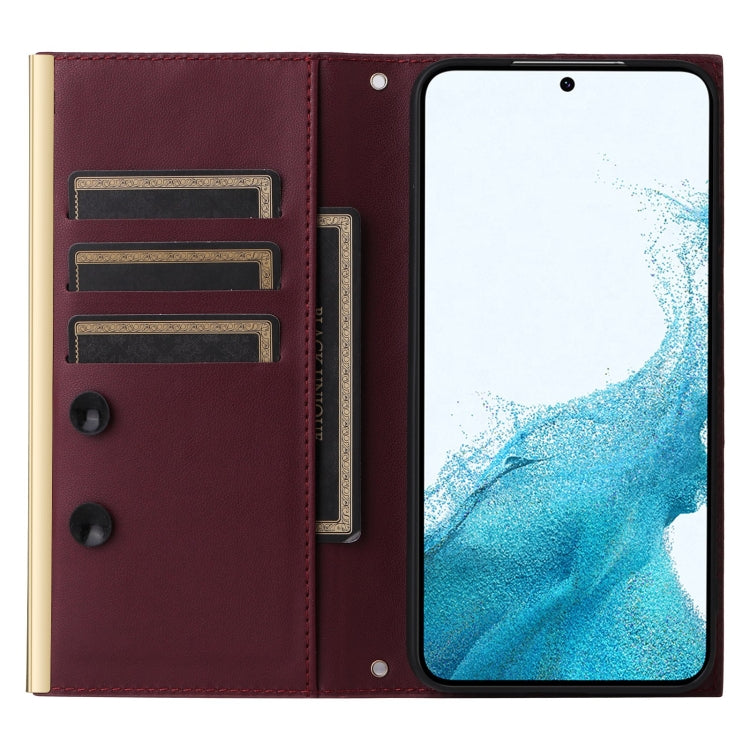 For Samsung Galaxy S21 5G Crossbody Rhombic Sucker Leather Phone Case(Claret) - Galaxy S21 5G Cases by buy2fix | Online Shopping UK | buy2fix