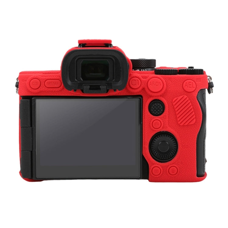 For Sony ILCE7RM5 / A7R5 Litchi Texture Soft Silicone Protective Case(Red) - Protective Case by buy2fix | Online Shopping UK | buy2fix