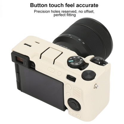 For Sony ILCE-7CM2 / A7C II / A7CR Litchi Texture Soft Silicone Protective Case(White) - Protective Case by buy2fix | Online Shopping UK | buy2fix