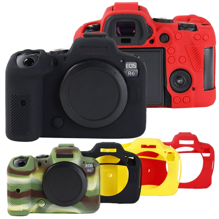 For Canon EOS R6 Mark II Litchi Texture Soft Silicone Protective Case(Red) - Protective Case by buy2fix | Online Shopping UK | buy2fix