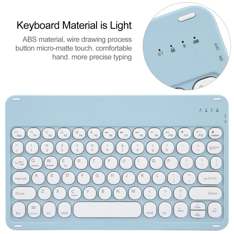 For Huawei MatePad Pro 11 2024 / 2022 Round Button Bluetooth Keyboard Rotatable Holder Leather Case(Sky Blue) - Huawei Keyboard by buy2fix | Online Shopping UK | buy2fix