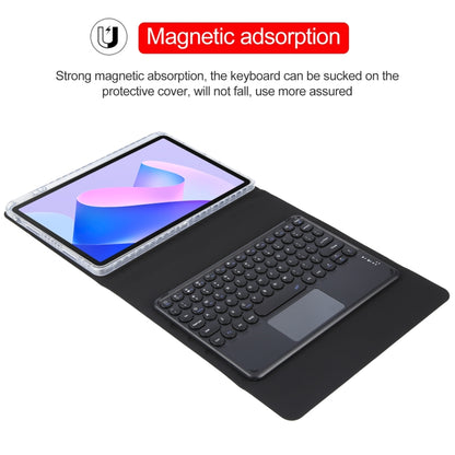 For Huawei MatePad 11 2023 / 2021 Round Button Bluetooth Keyboard Rotatable Holder Leather Case with Touchpad(Black) - Huawei Keyboard by buy2fix | Online Shopping UK | buy2fix