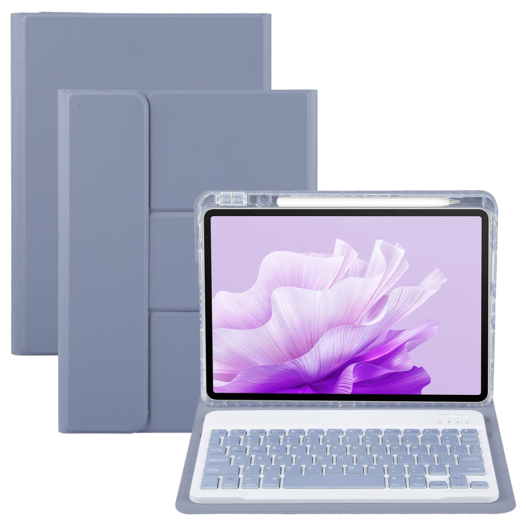 For Huawei MatePad Air 11.5 Square Button Bluetooth Keyboard Rotatable Holder Leather Case(Lavender Purple) - Huawei Keyboard by buy2fix | Online Shopping UK | buy2fix