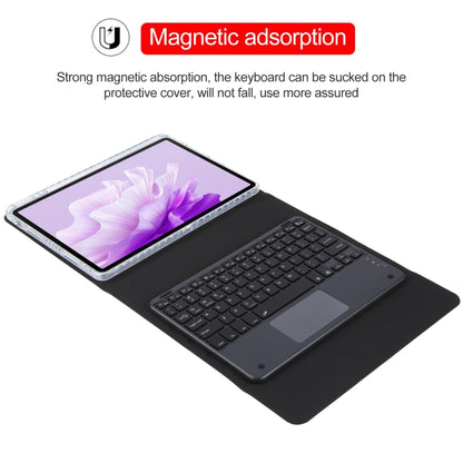 For Huawei MatePad Air 11.5 Square Button Bluetooth Keyboard Rotatable Holder Leather Case with Touchpad(Black) - Huawei Keyboard by buy2fix | Online Shopping UK | buy2fix